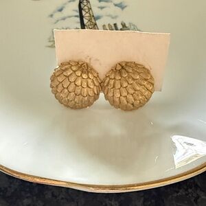 Monet Gold Clip-On  Earrings with Teardrop Accent